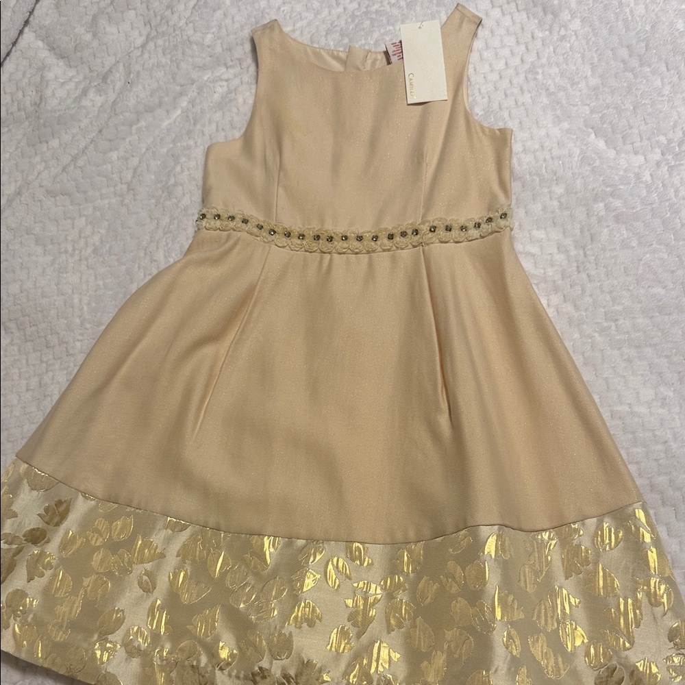 Camilla Champagne and Gold Formal Kids Dress
